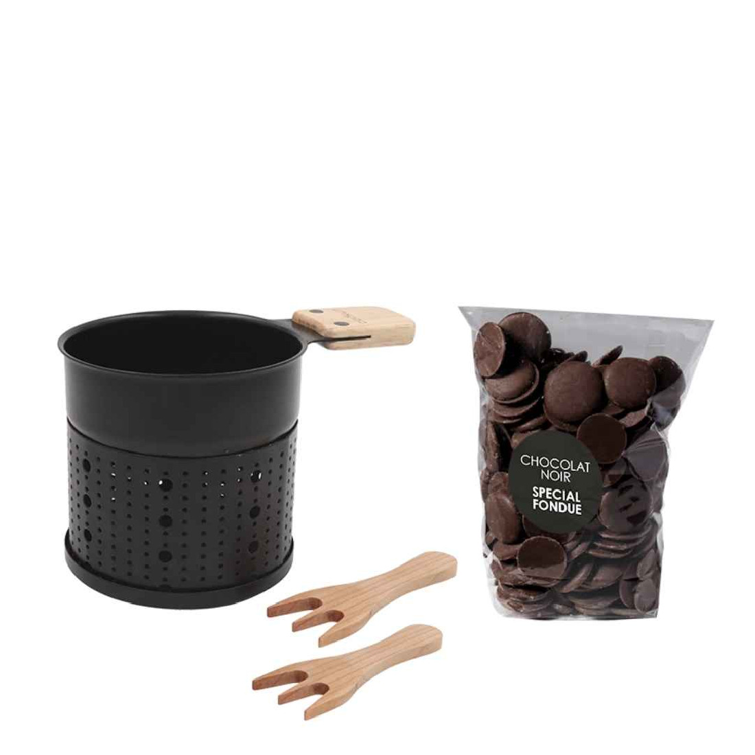Cookut . Kit Fonduta di cioccolato fondente con candela
