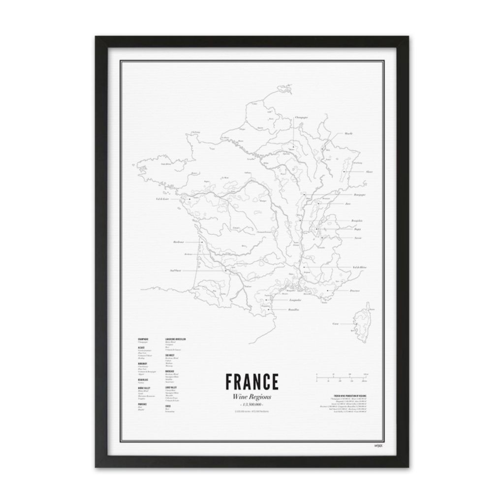 Wijck . France Wine Region Print 50X70