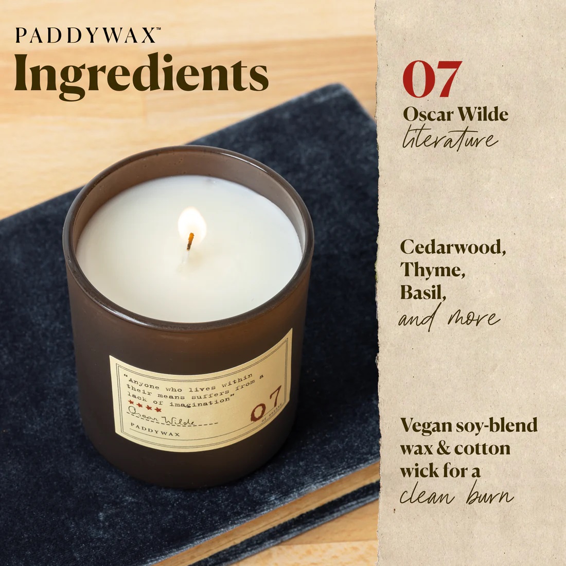 Paddywax . Library candle 170g - Oscar Wild