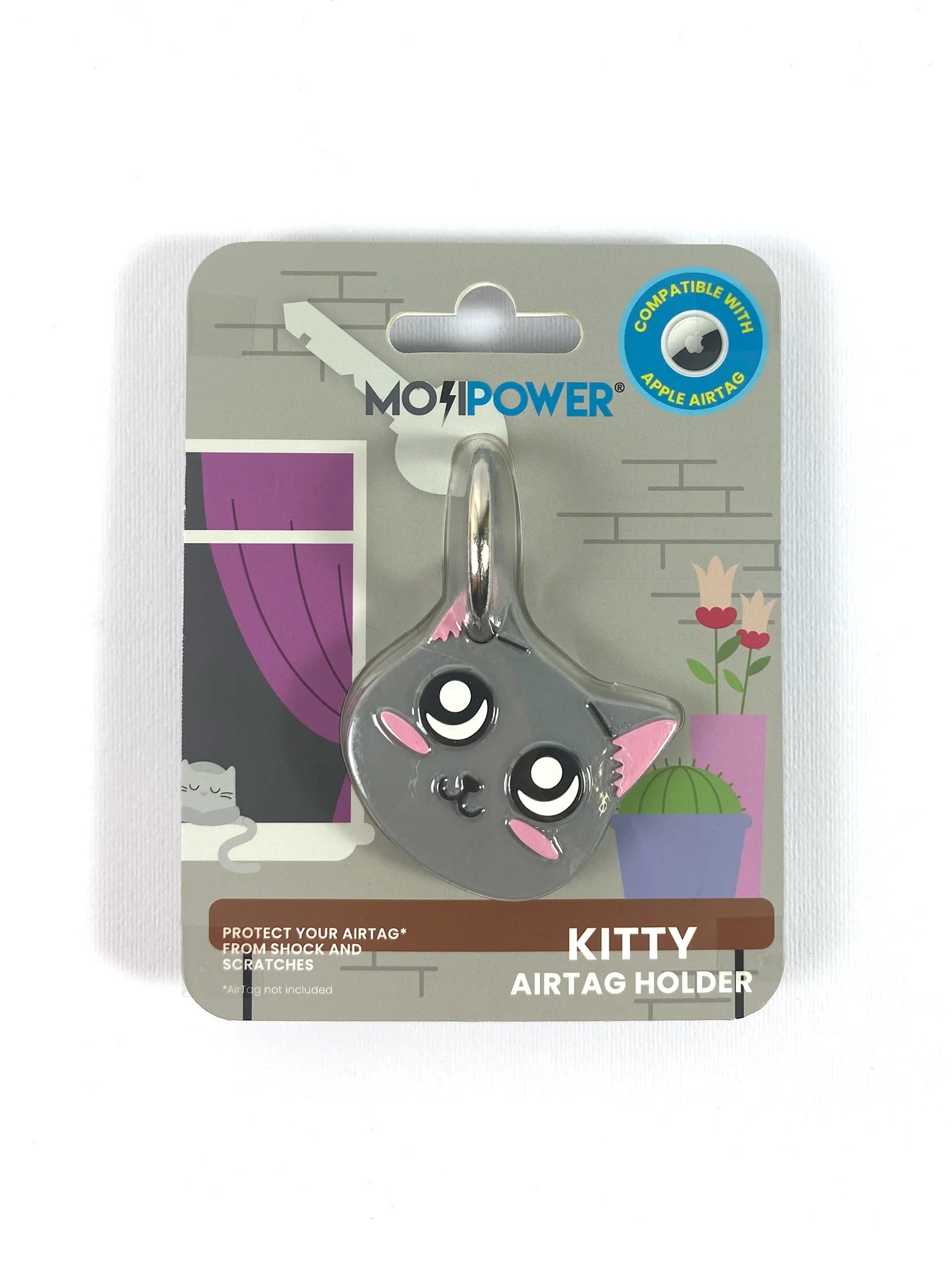 Mojipower . portachiavi Kitty smart tag case