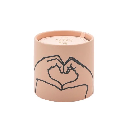 Paddywax . Candle Impression Heart Dusty Pink Ceramic - Tobacco + Vanilla (163g)