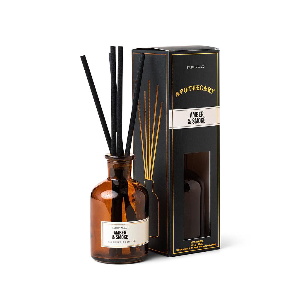 Paddywax . Apothecary 3fl oz Amber Glass Diffuser Amber &amp; Smoke