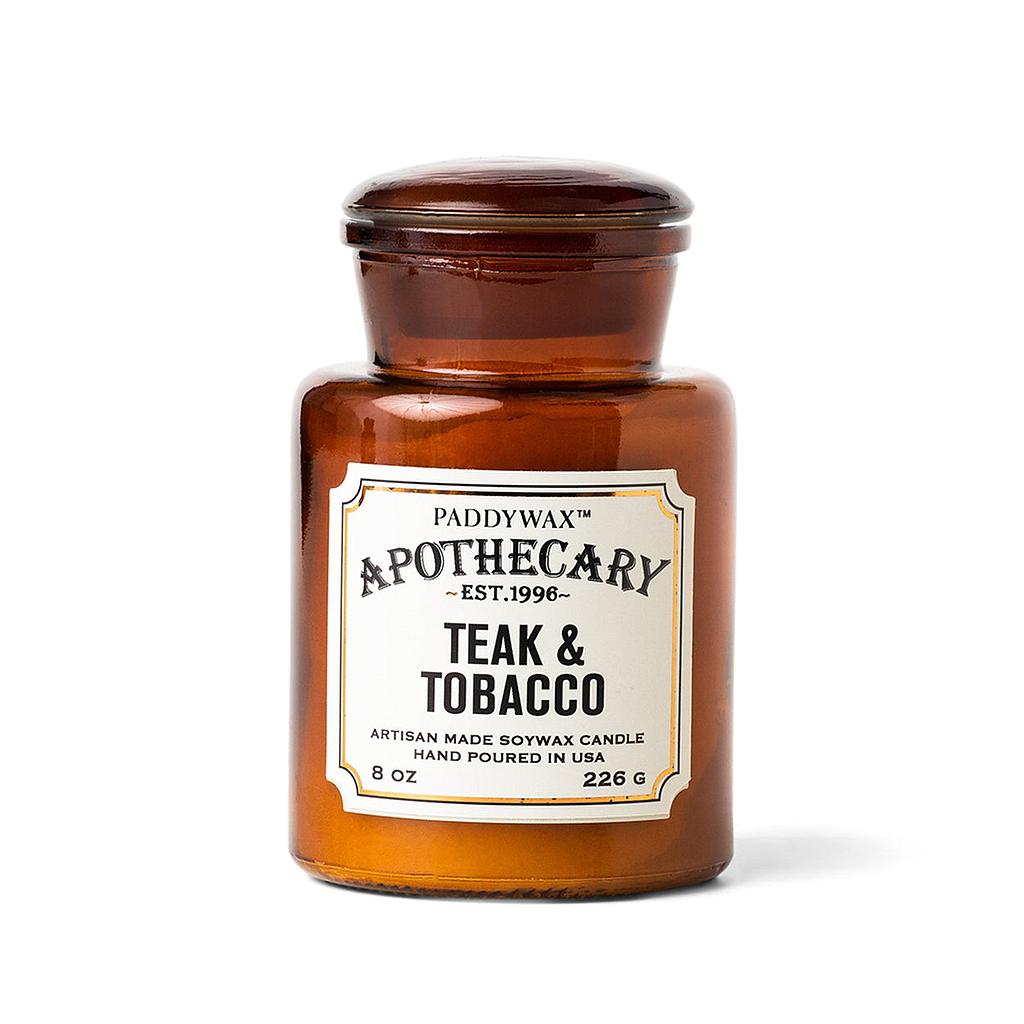Paddywax . Apothecary Glass Jar Candle 226g teak e tabacco