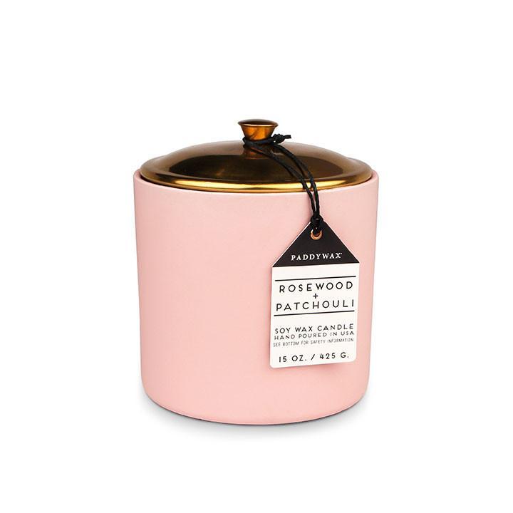 Gentlemen's Hardware . Hygge Candela in ceramica a 3 stoppini - Rosa: Palissandro + Patchouli (425 g)