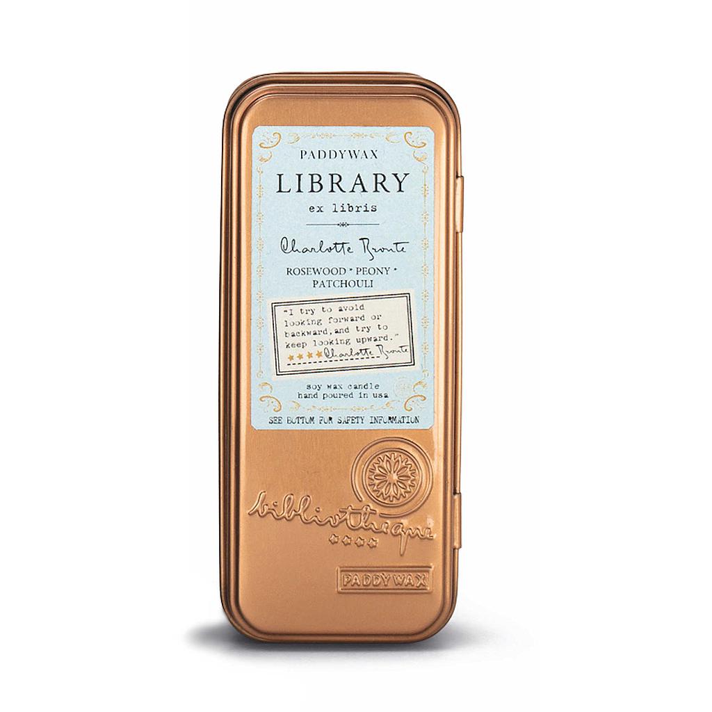 Paddywax . Library two Wick Travel tin - Charlotte Bronte