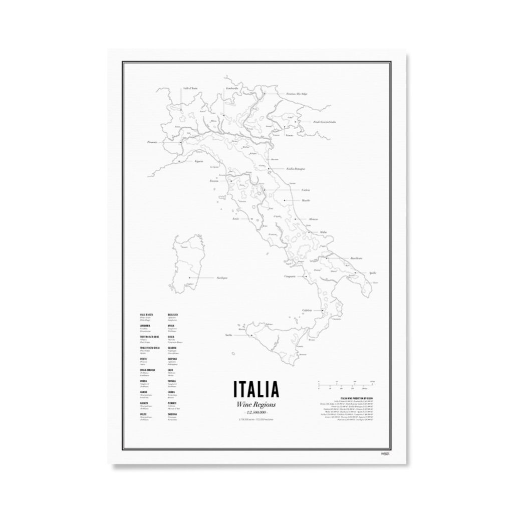 Wijck . Italy Wine Region Print 40x50
