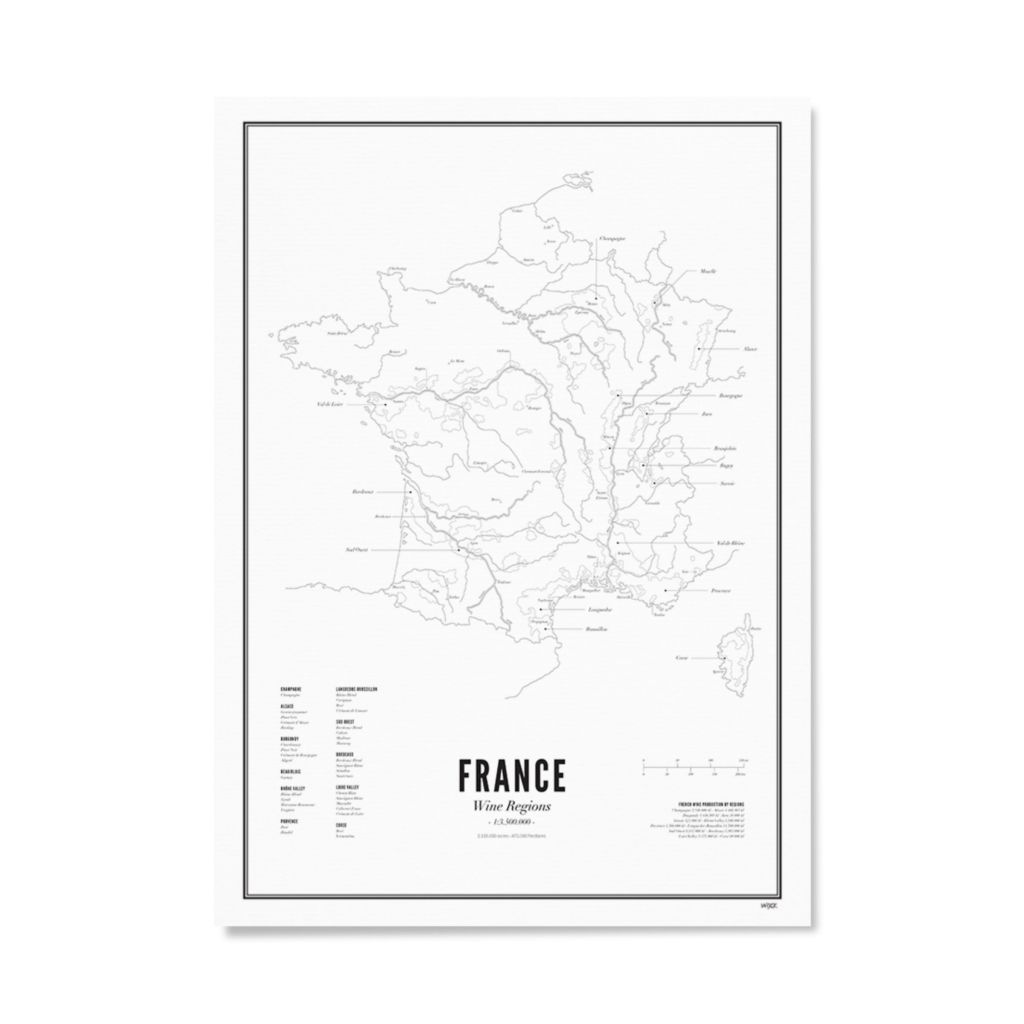Wijck . France Wine Region Print 50X70