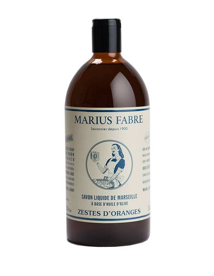 Marius Fabre . Sapone liquido di Marsiglia &quot;Scorza d'arancia&quot; 1L